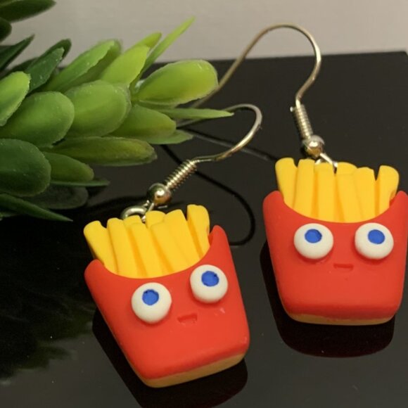 French Fry Earring, Fry Earring, Funny Food Earring, Cute Earring, Gift Idea - Picture 2 of 5